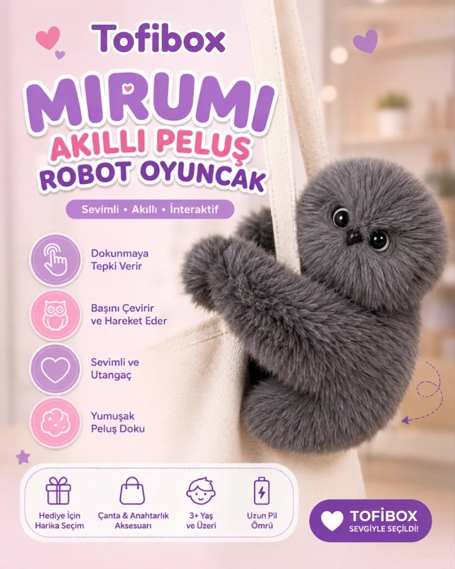 Mirumi Akıllı Peluş Robot Oyuncak | İnteraktif Baykuş Oyuncak