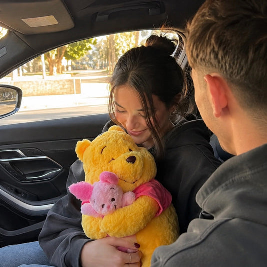 Piglet'e Sarılan Sevimli Winnie the 50 CM Pooh Peluş Ayı